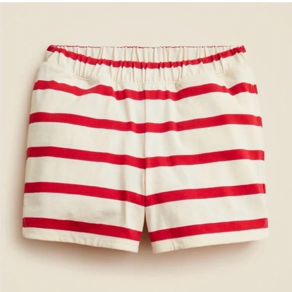 NWT J. Crew Mariner Jersey Short in Red Stripe - Size M